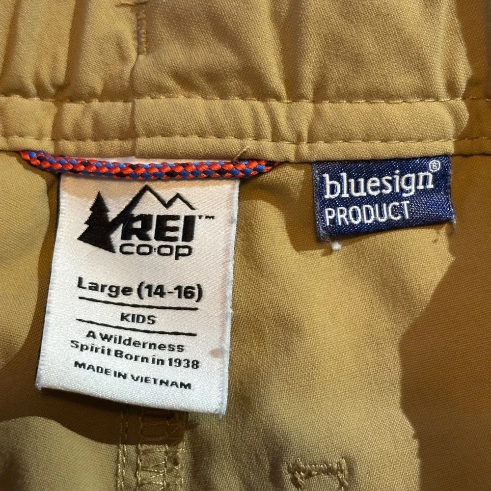 REI Co-op Sahara Convertible Pants Lot 2 Girls Kids Large 14-16 Gray Tan Hiking
